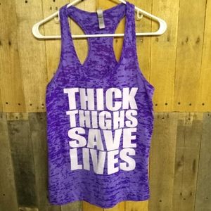 Next Level Purple "Thick Thighs Save Lives" Tank Top/Size Large